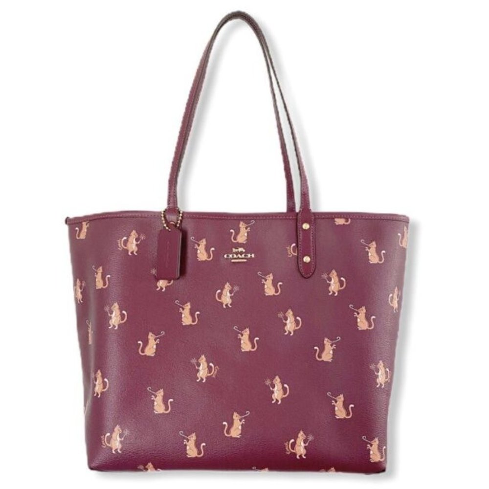 Coach Party Cat Print Reversible Tote